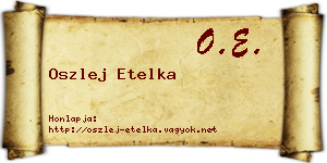 Oszlej Etelka névjegykártya